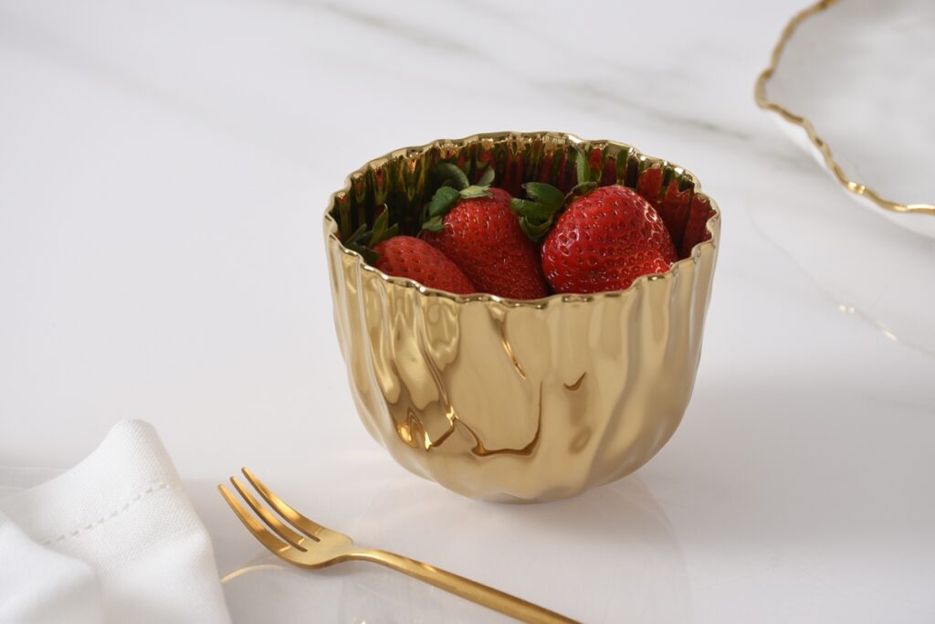 Gold Pleated Snack Bowl