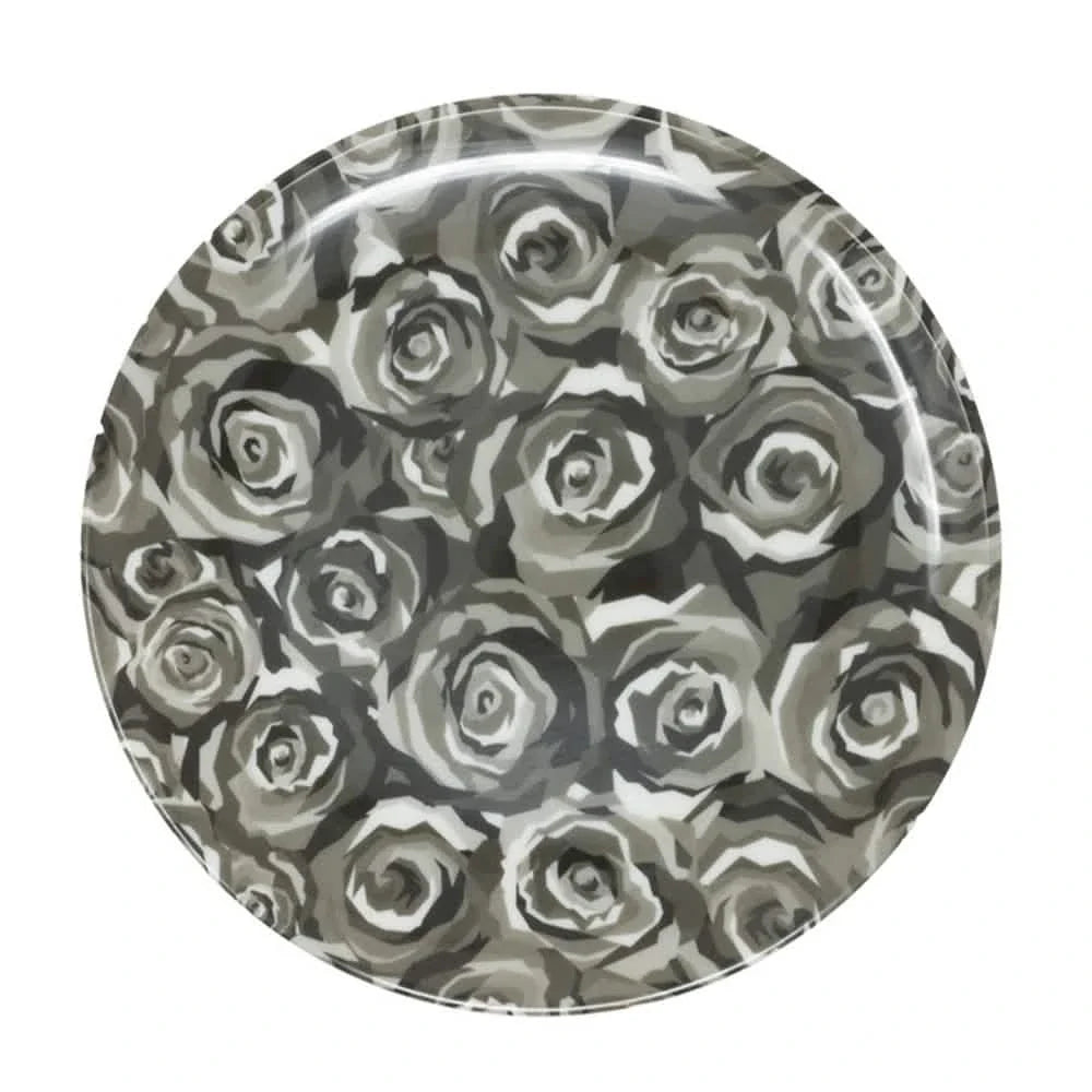 Elizabeth Sutton Collection: Grayscale Roses Dinner Plate Set
