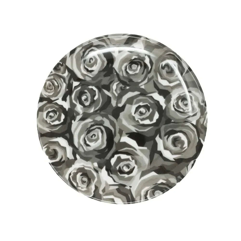 Elizabeth Sutton Collection: Grayscale Roses Salad Plate Set