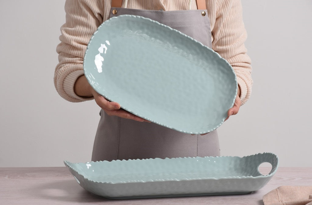 Medium Blue Melamine Serving Platter