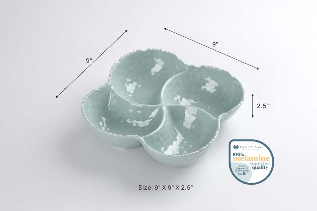 4 Section Blue Melamine Bowl