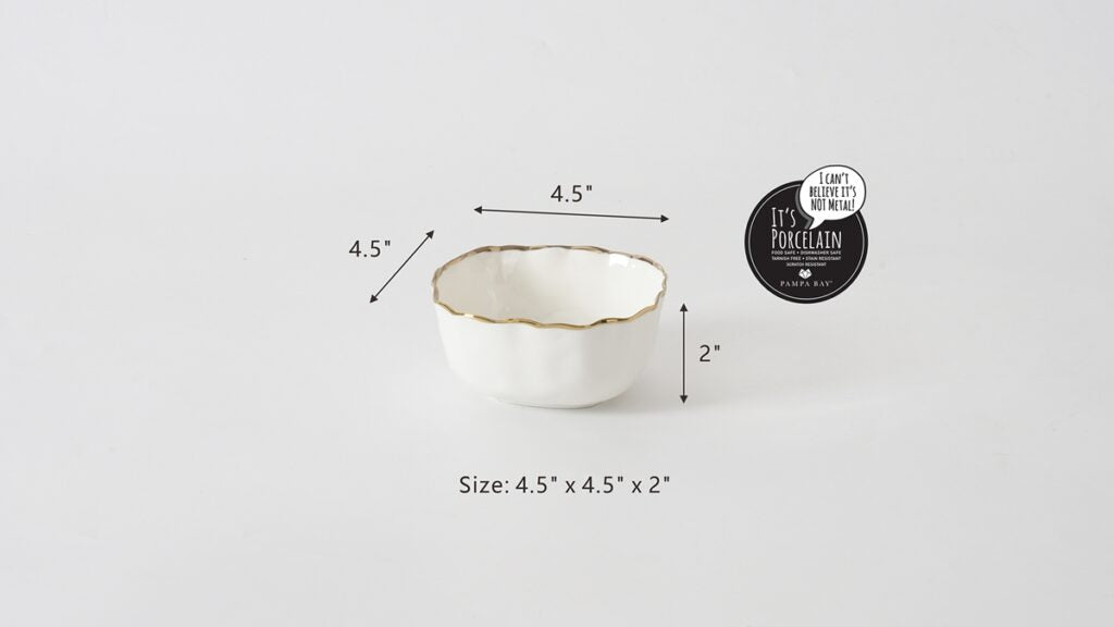 Gold Trim Snack Bowl