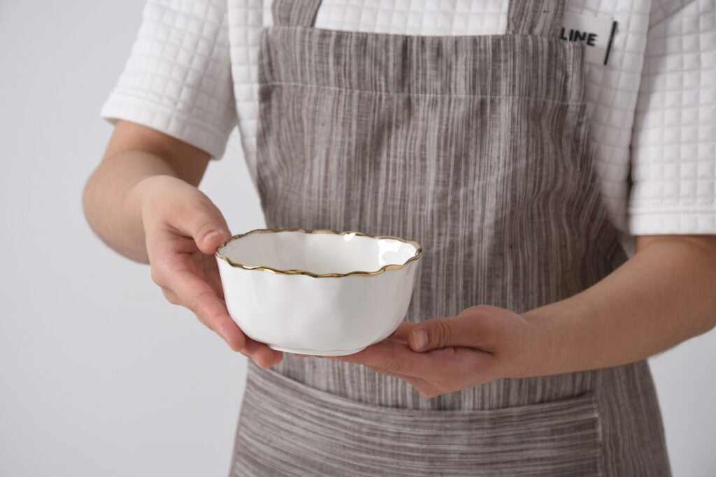 Gold Trim Snack Bowl