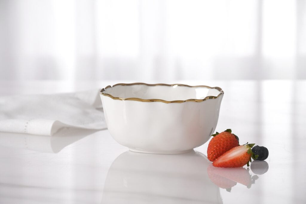 Gold Trim Snack Bowl