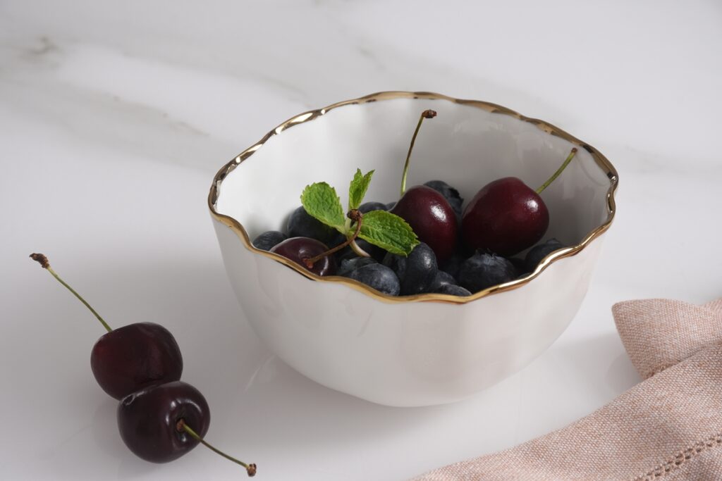 Gold Trim Snack Bowl