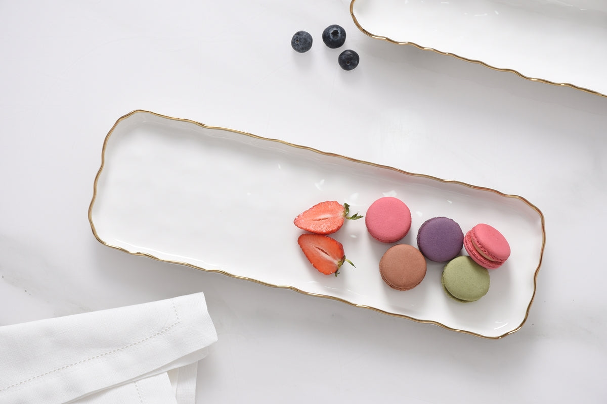 Small Rectangular Tray With Gold Trim