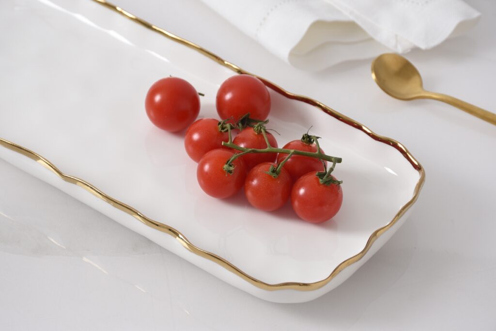 Small Rectangular Tray With Gold Trim