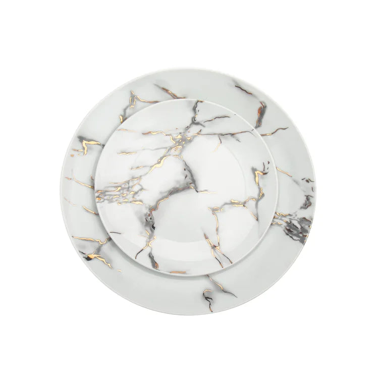 Gold Marble 16 Piece Dinnerware Set