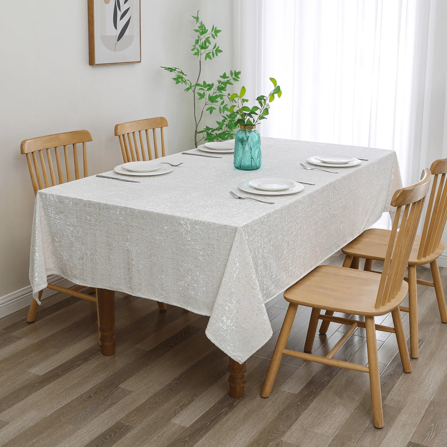 Velvet Patina Pearl White Tablecloth #1424