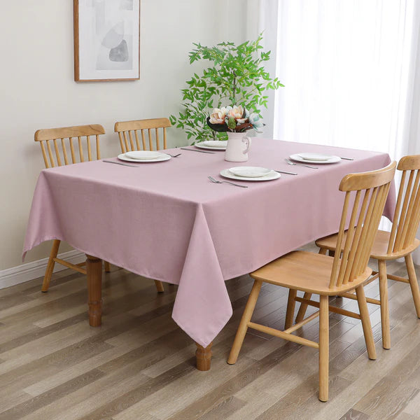 Poly Linen-Look Blush Harvest Weave Tablecloth #1803