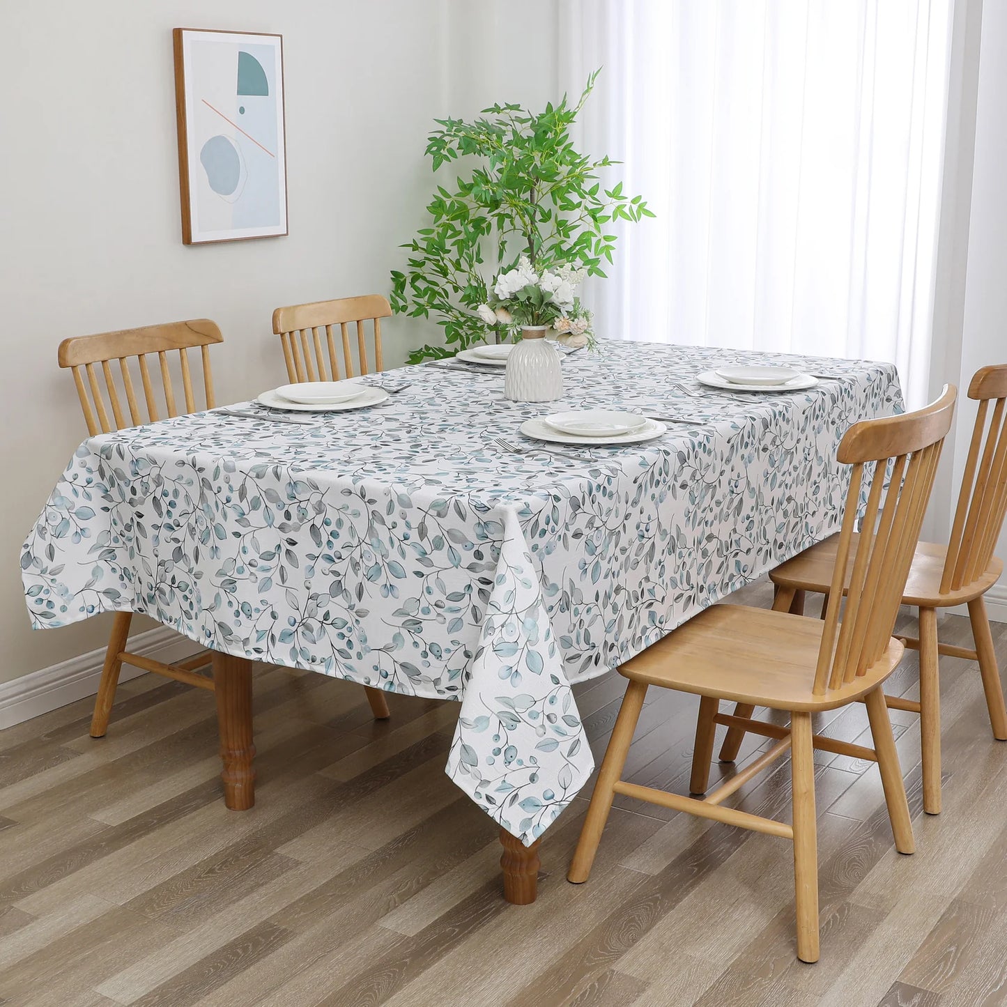 Linen Look Harvest Weave Olives Tablecloth #1808