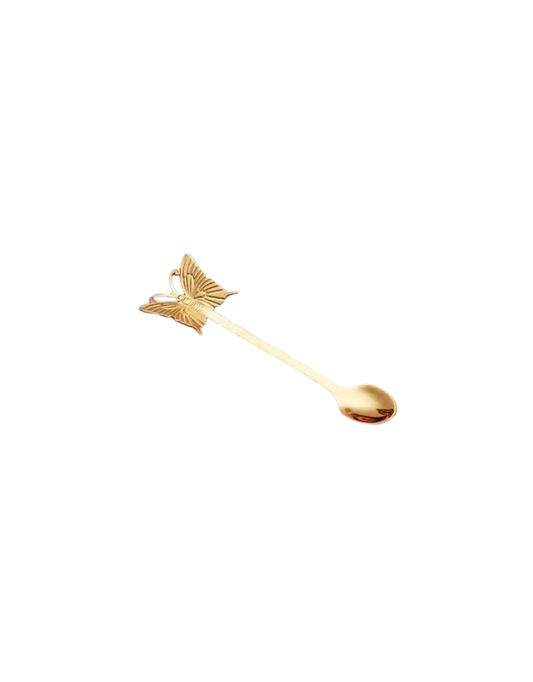 Gold Butterfly Dessert Spoon