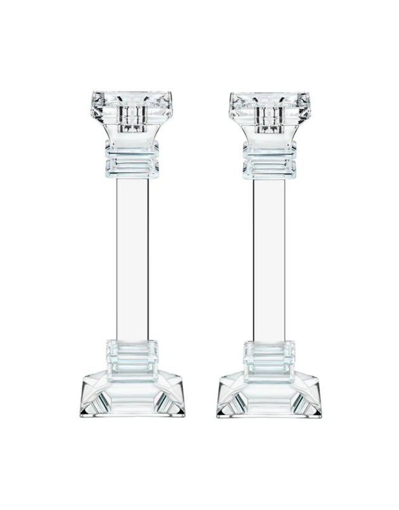 Set of Crystal Tapered Candlesticks