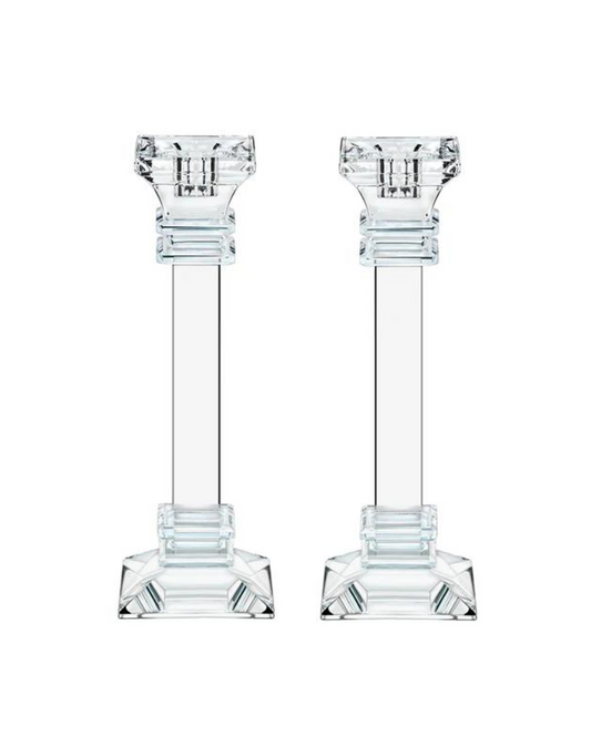 Set of Crystal Tapered Candlesticks