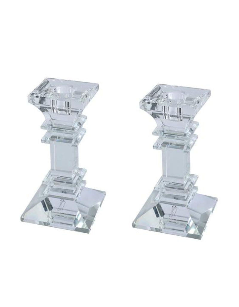 Set of Crystal Tapered Candlesticks