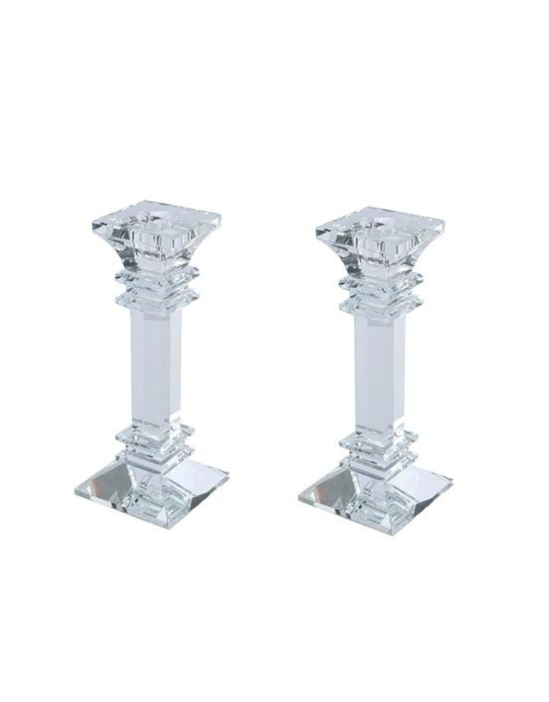 Set of Crystal Tapered Candlesticks