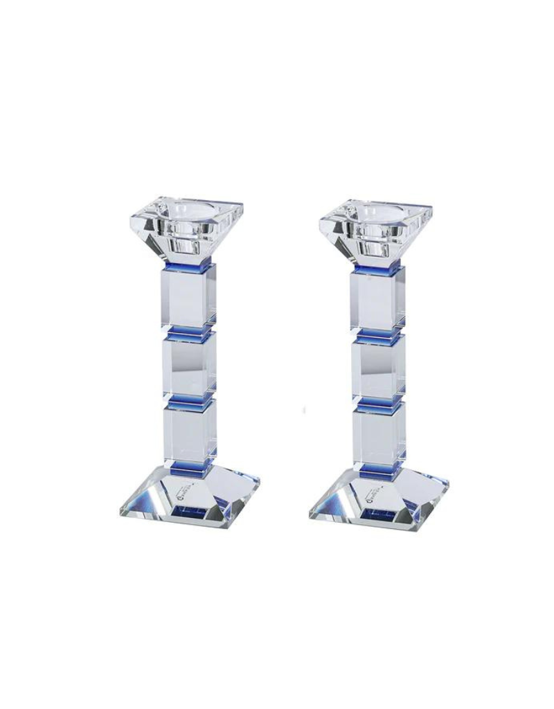 Crystal Candlesticks Square Design - Blue