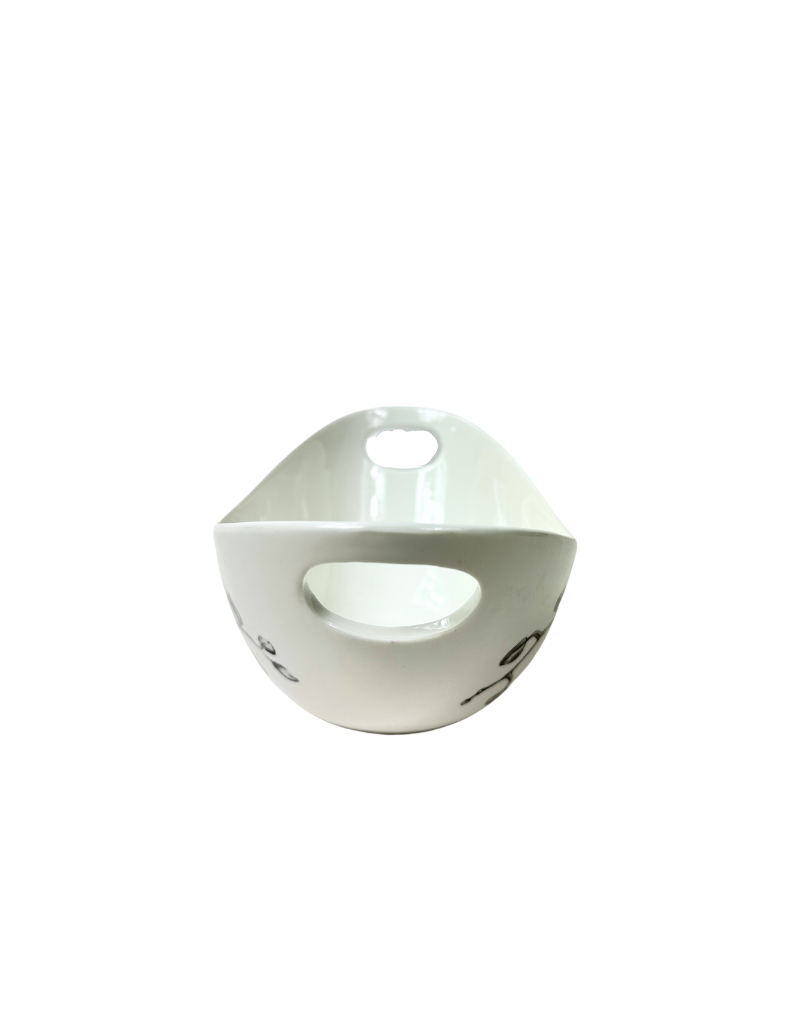 Black Rose Oval Serving Bowl