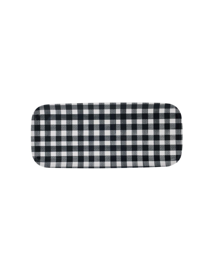 Black Gingham Melamine Tray