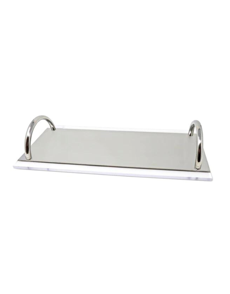 Silver Acrylic Tray With Handles