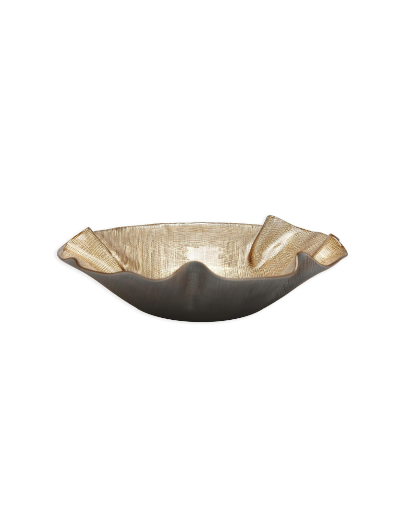 Gold Brushed Wave Bowl – On The Table