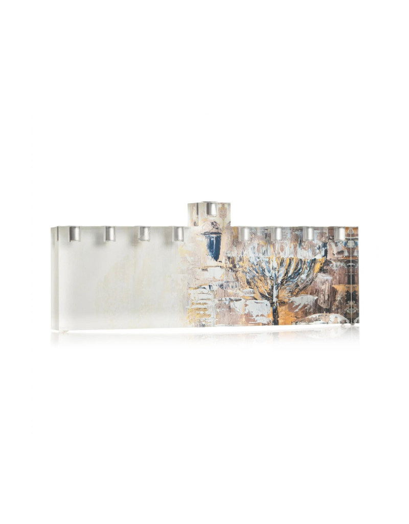 Painted Jerusalem Acrylic Menorah