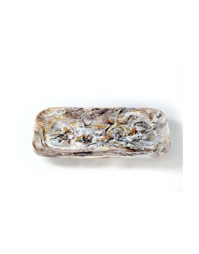Classical Rectangle Resin Swirl Platters