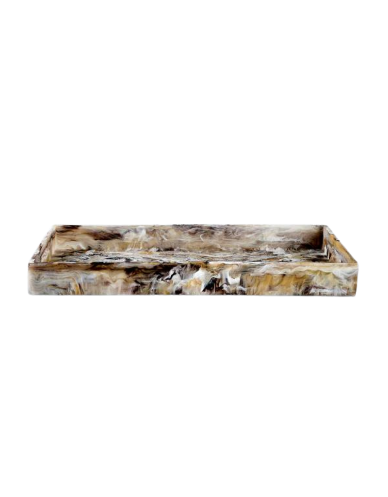 XL Resin Handled Tray Mocha Swirl