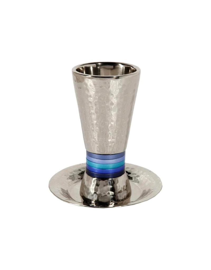 Hammered Rings Kiddush Cup