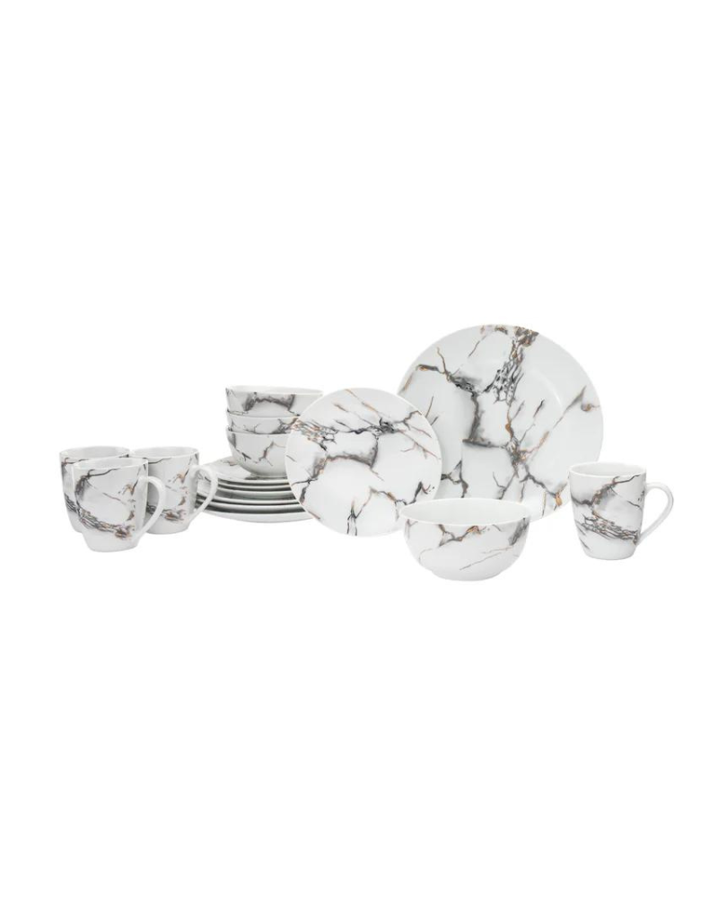 Gold Marble 16 Piece Dinnerware Set