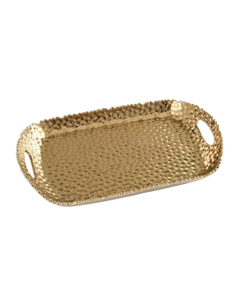 Gold Rectangular Tray With Handles