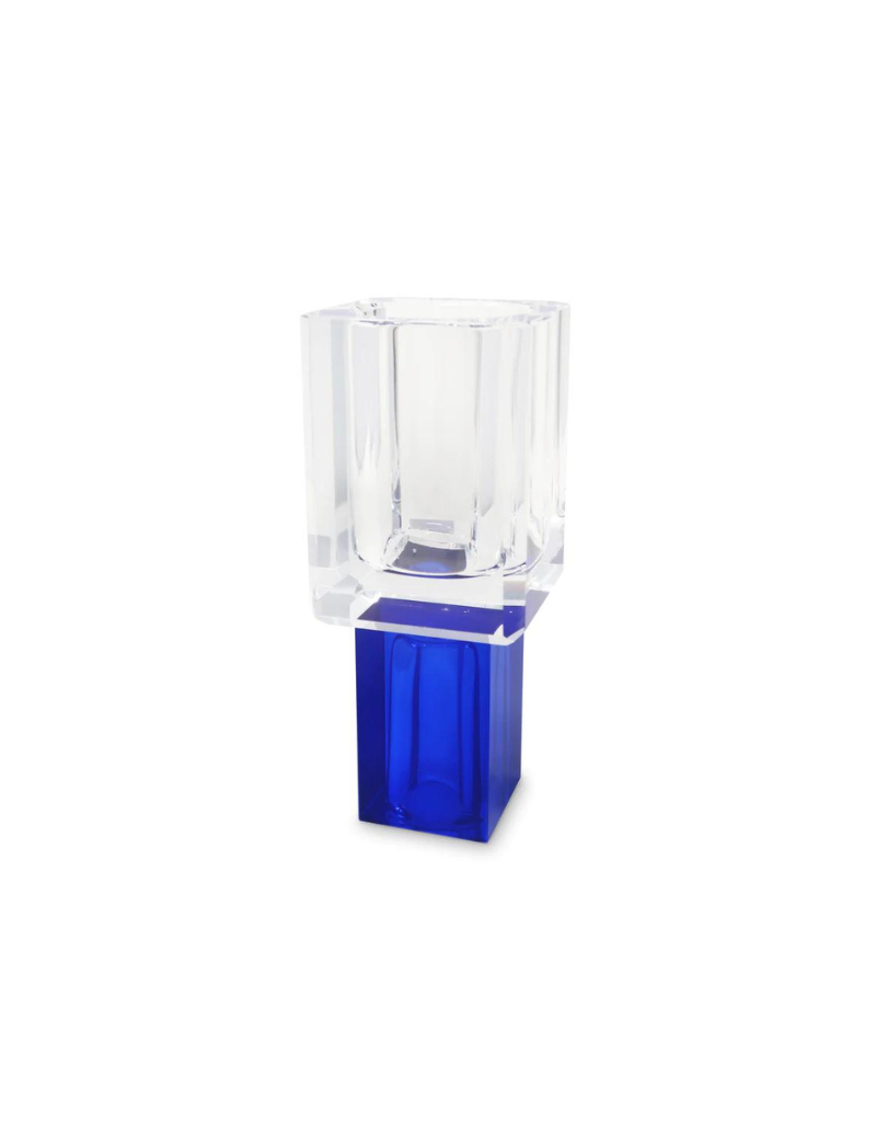 Blue Base Crystal Square Vase