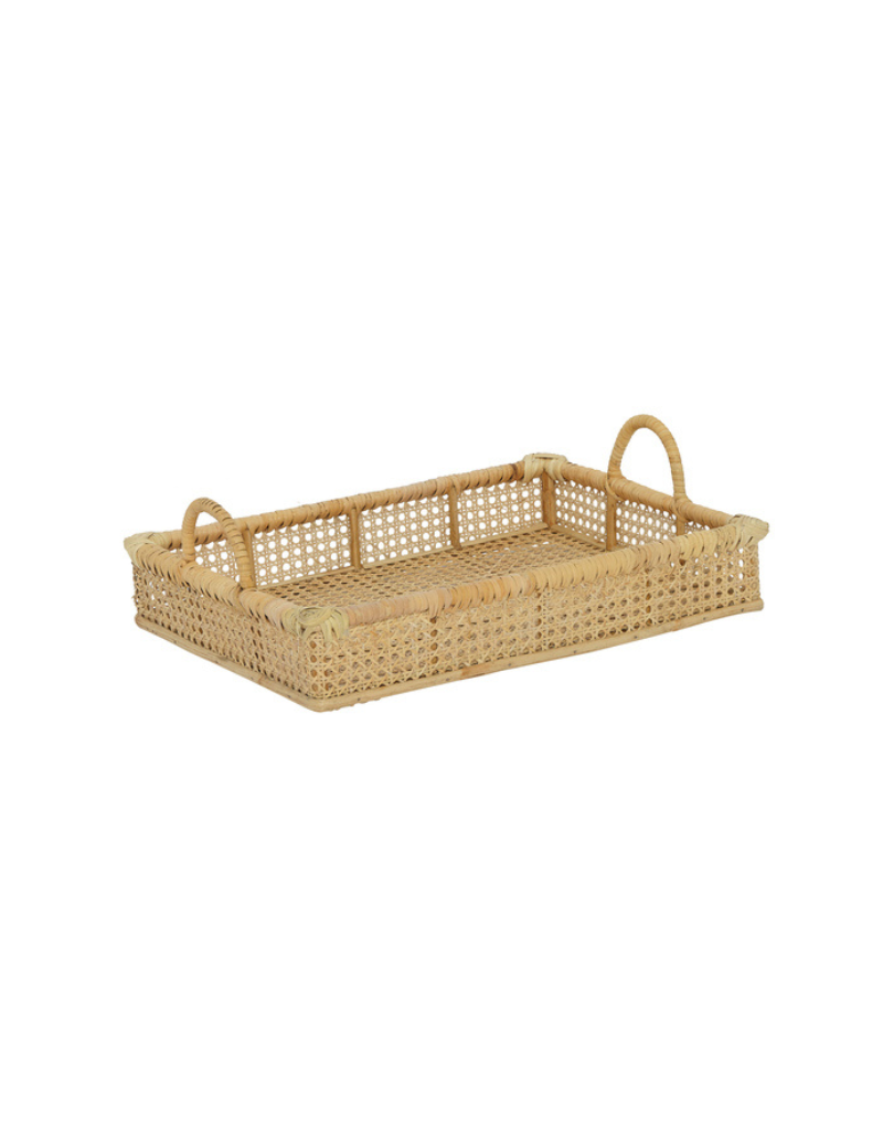 Jaali Rattan Basket with Handles