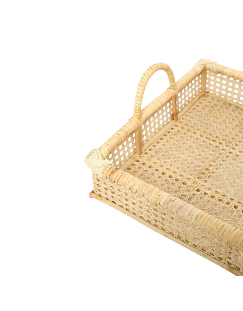 Jaali Rattan Basket with Handles