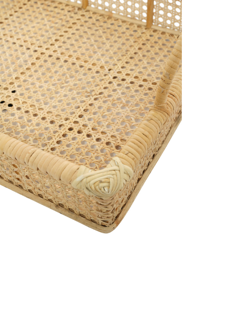 Jaali Rattan Basket with Handles