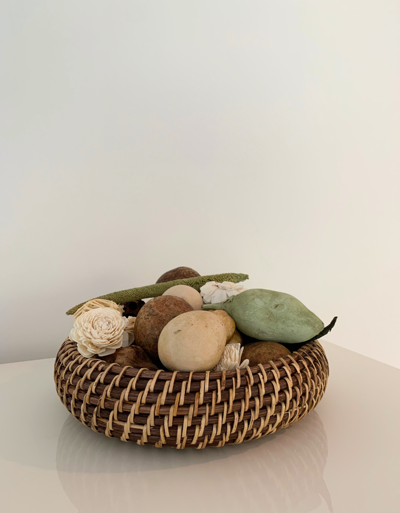 Brown Rattan Apple Bowl