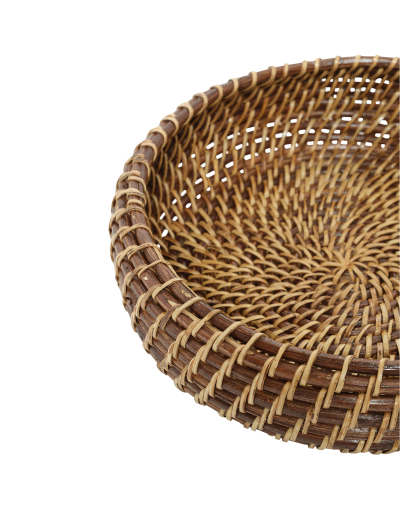 Brown Rattan Apple Bowl