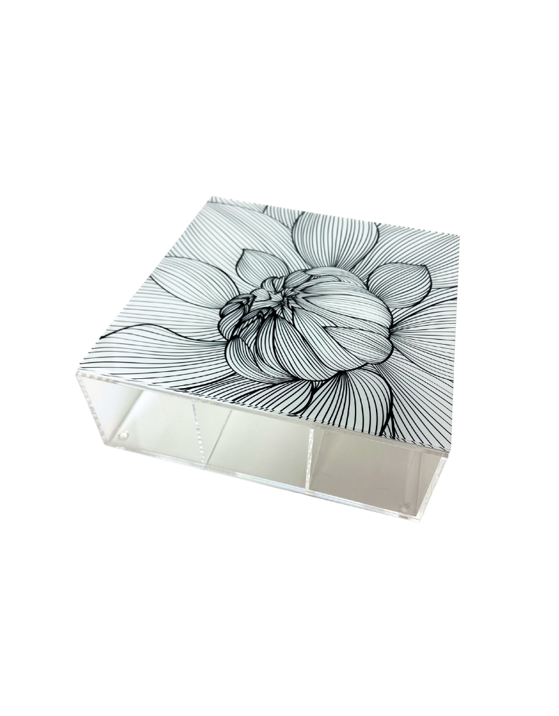 White Flower Large Tea Box