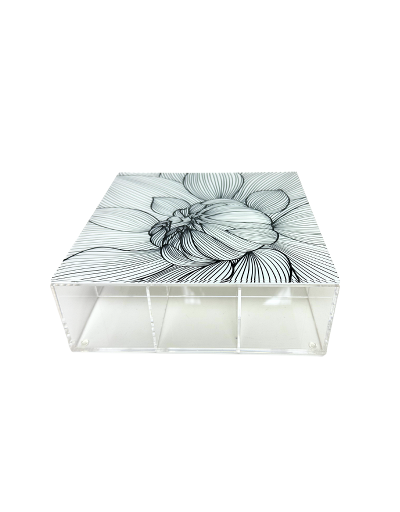 White Flower Large Tea Box