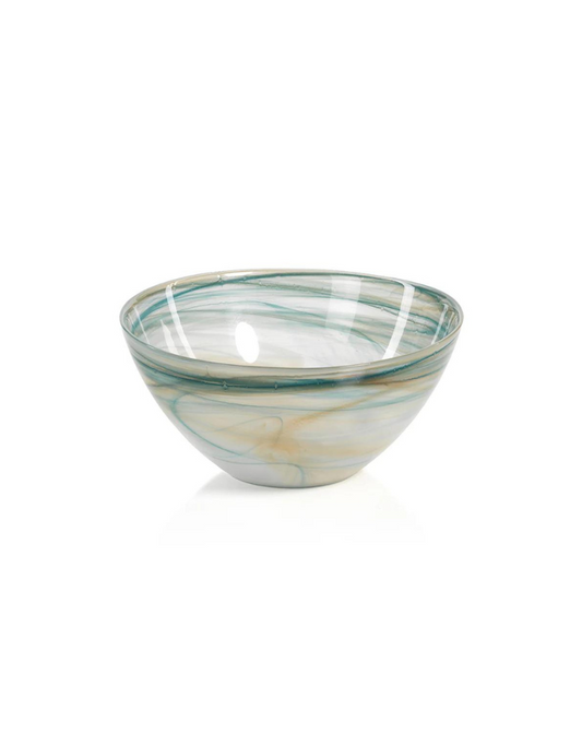 Small Lagoon Alabaster Glass Bowl