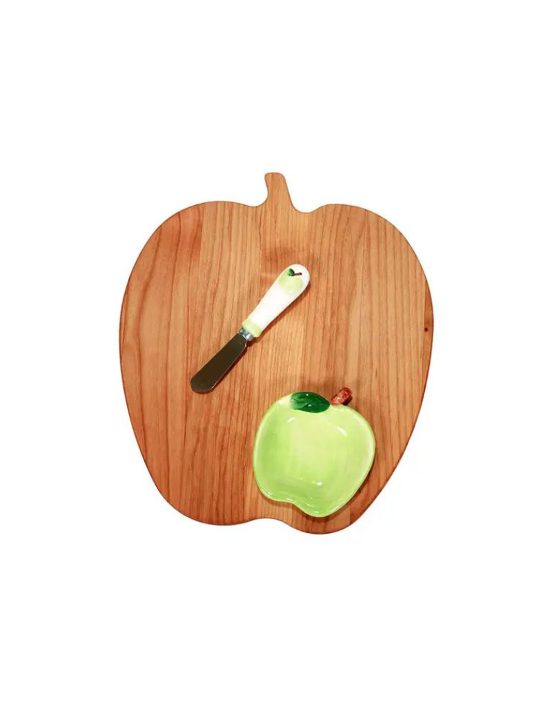 Apple Board with Bowl & Spreader Set