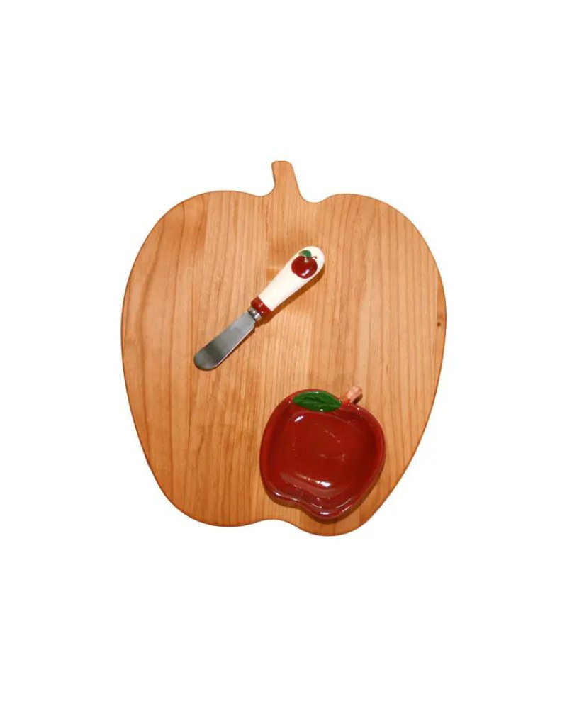 Apple Board with Bowl & Spreader Set