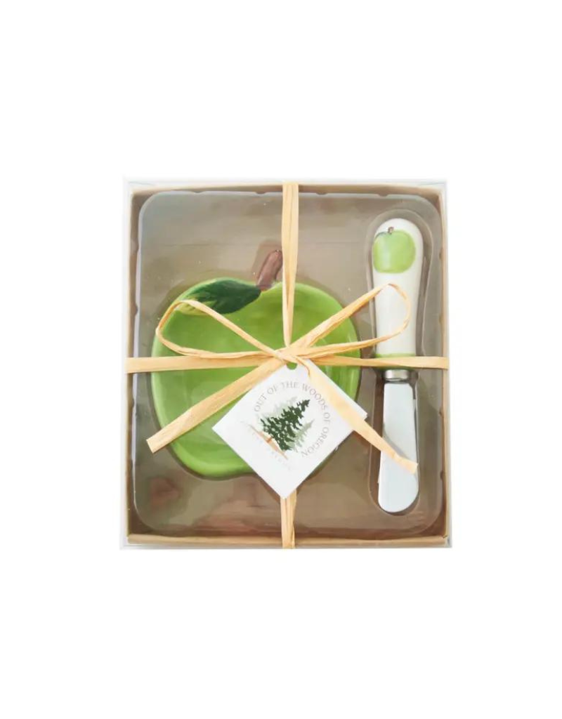 Green Apple Bowl & Spreader Set
