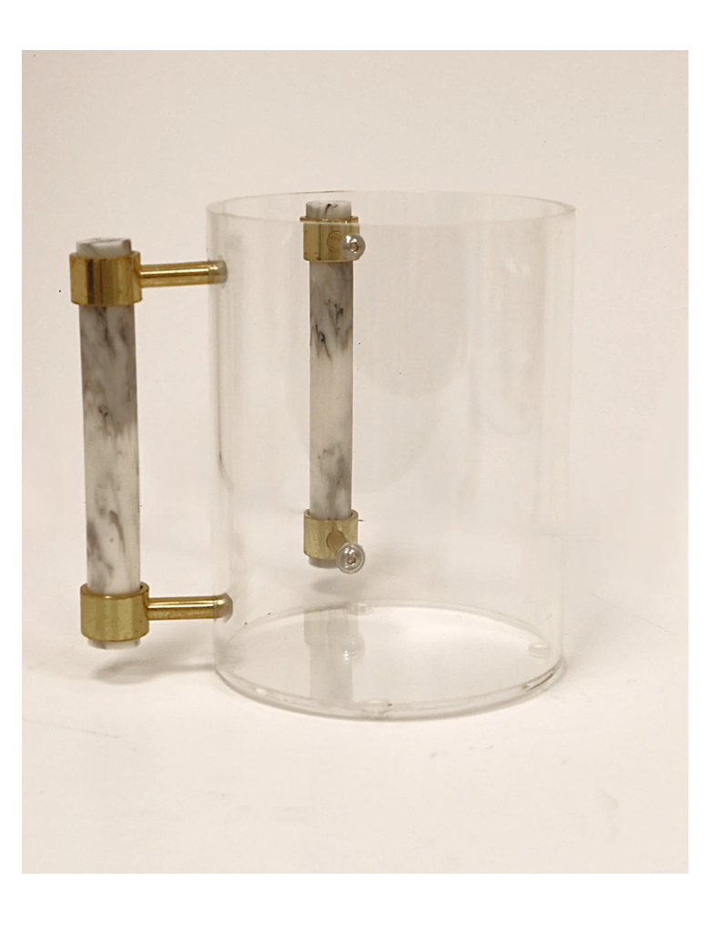 Acrylic Wash Cup with White/Clear/Marble Handles