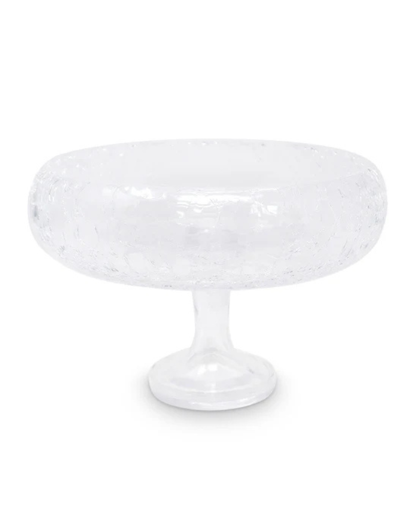 Simple Footed Bowl with Cracked Design