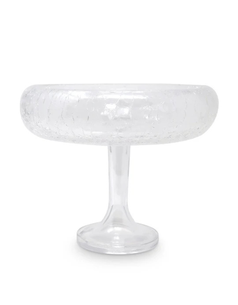 Simple Footed Bowl with Cracked Design