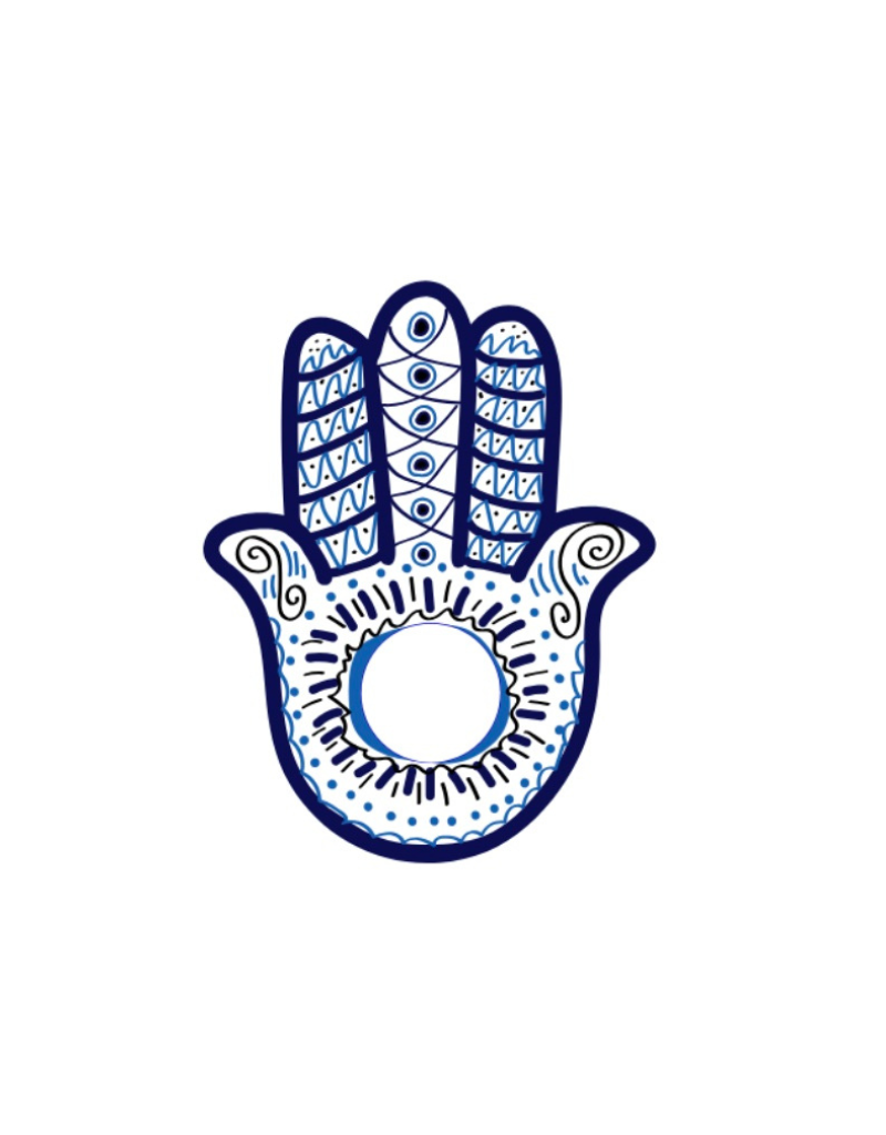 Set of 4 Acrylic Napkin Rings Set - Hamsa