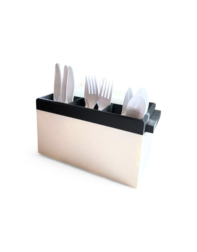 Black and White Cutlery Caddy