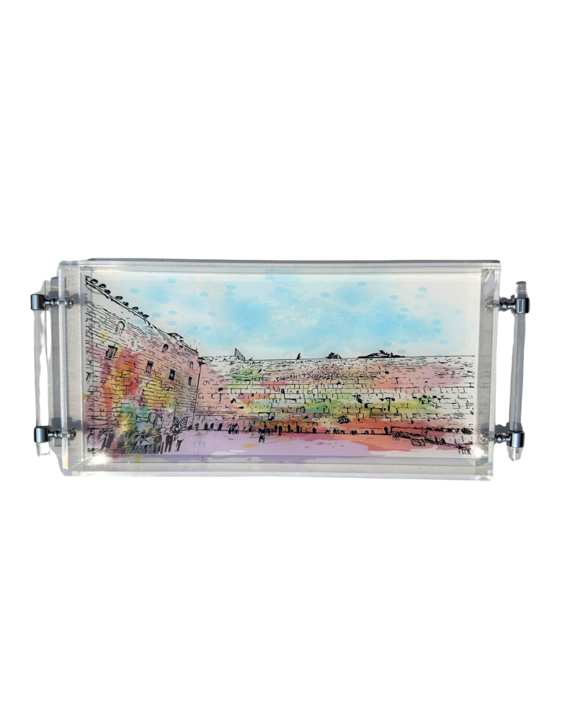 Watercolor Western Wall - Acrylic 8x16 Tray with Handles