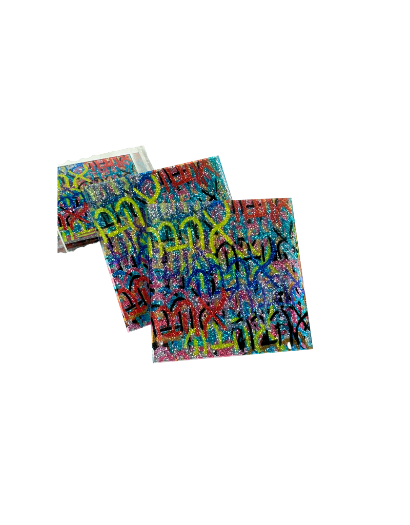 Acrylic 'Ahava' Coaster Set
